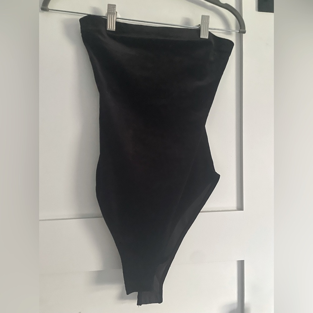 Black Strapless Bodysuit